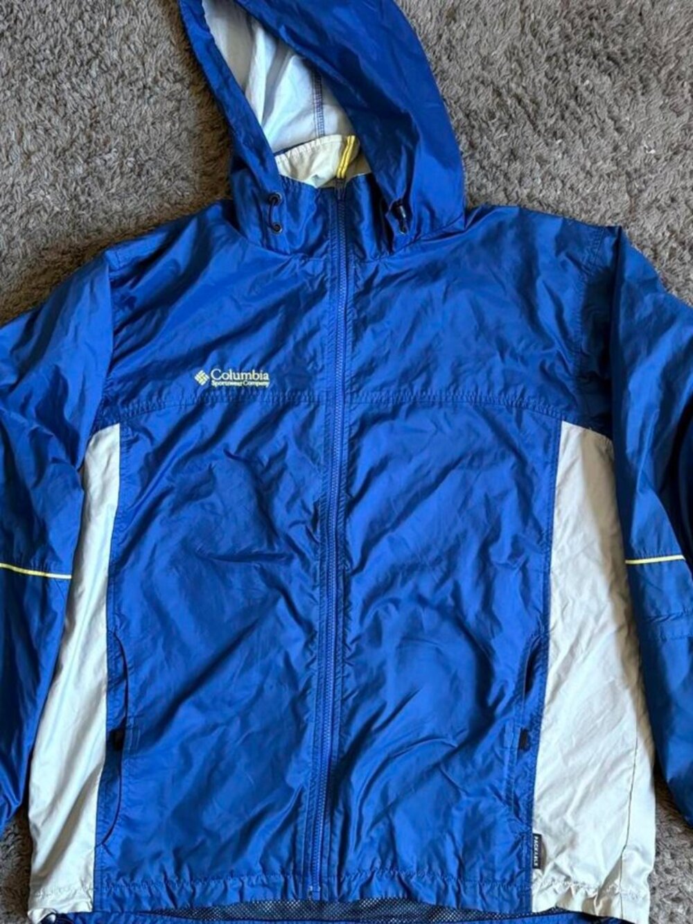 Columbia Sportswear Hooded Windbreaker Jacket Blue White Size L